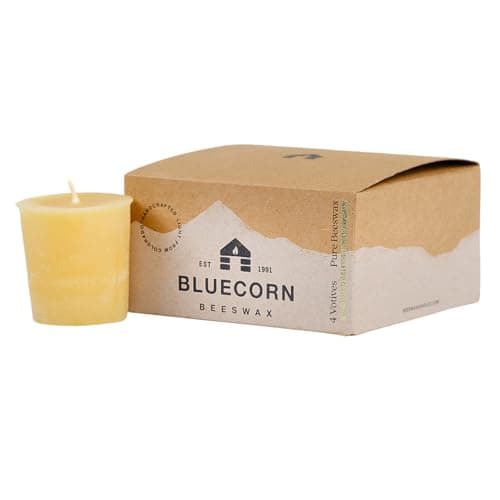 Bluecorn Beeswax Votive Candles, 4-Pack