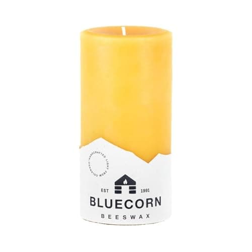 Bluecorn Beeswax Pillar Candle 3x6