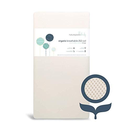 Naturepedic 144 Coil Organic Crib Mattress with Protector GOTS GREENGUARD Gold