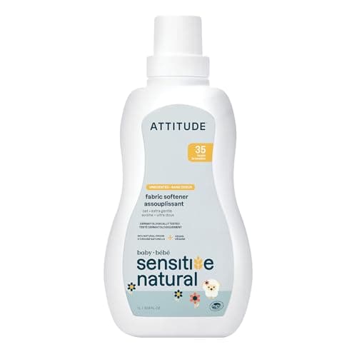 ATTITUDE Baby Fabric Softener for Sensitive Skin, Unscented, 33.8 Fl Oz