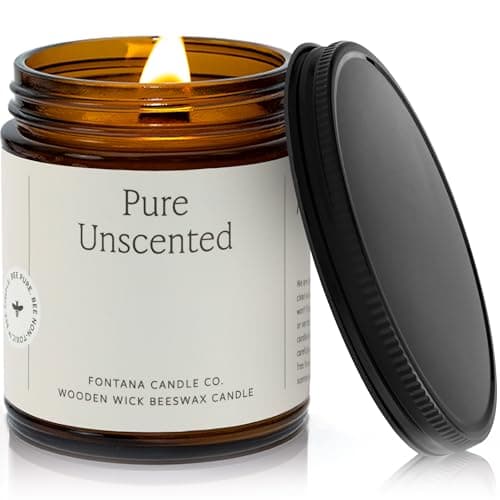 Fontana Candle Co. Wood Wick Beeswax Candle, Beeswax and Coconut Oil