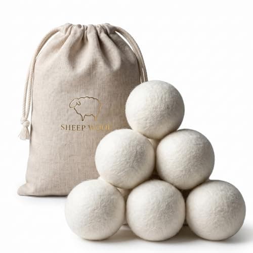 Wool Dryer Balls, XL 6-Pack, 100% Organic New Zealand Wool