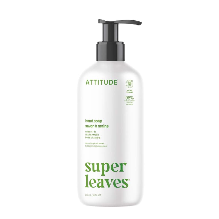 ATTITUDE Liquid Hand Soap, Pear & Amber, 16 oz