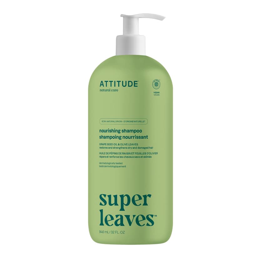 ATTITUDE Nourishing Hair Shampoo, Grapeseed Oil & Olive Leaves, 32 oz