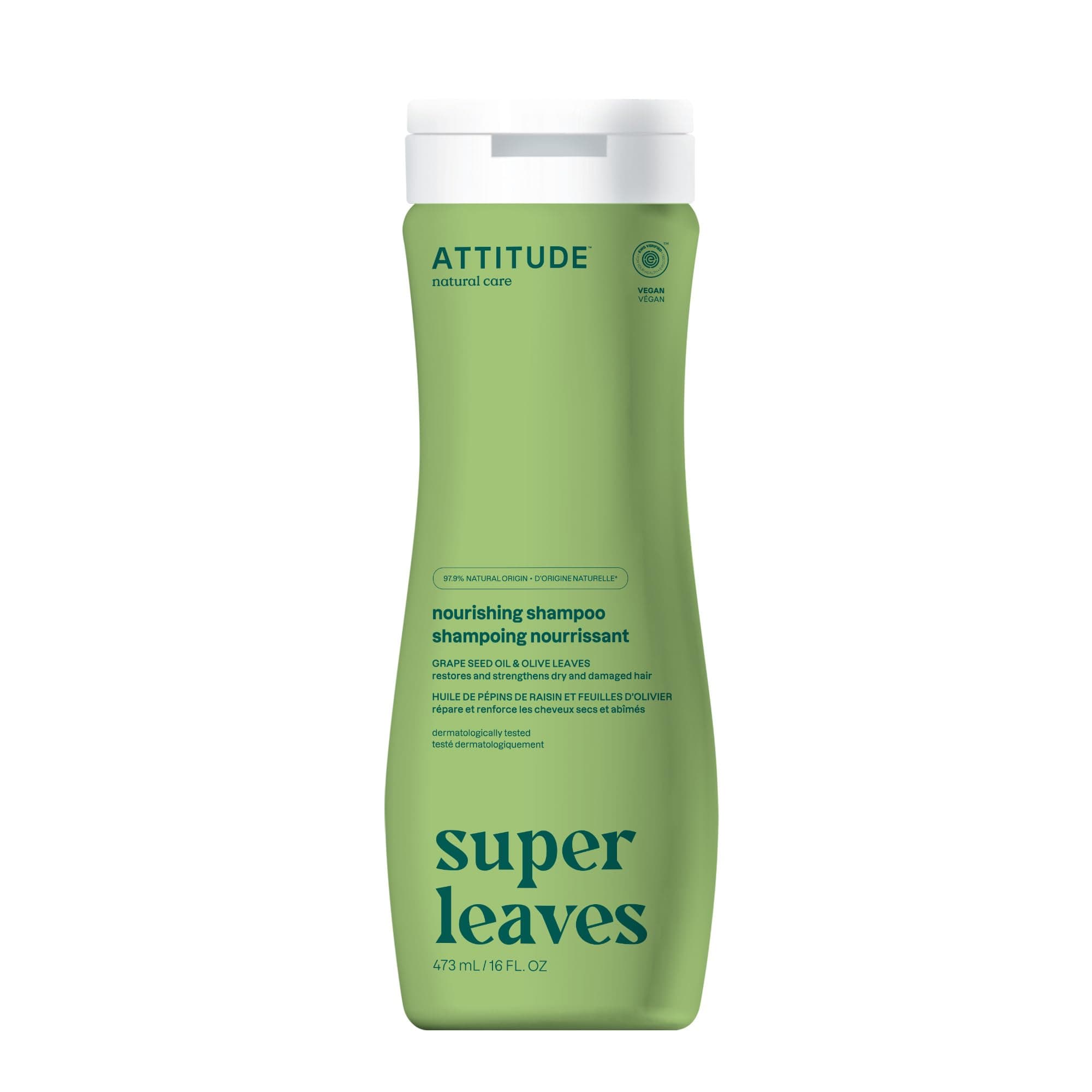 ATTITUDE Nourishing Hair Shampoo, Grapeseed Oil & Olive Leaves