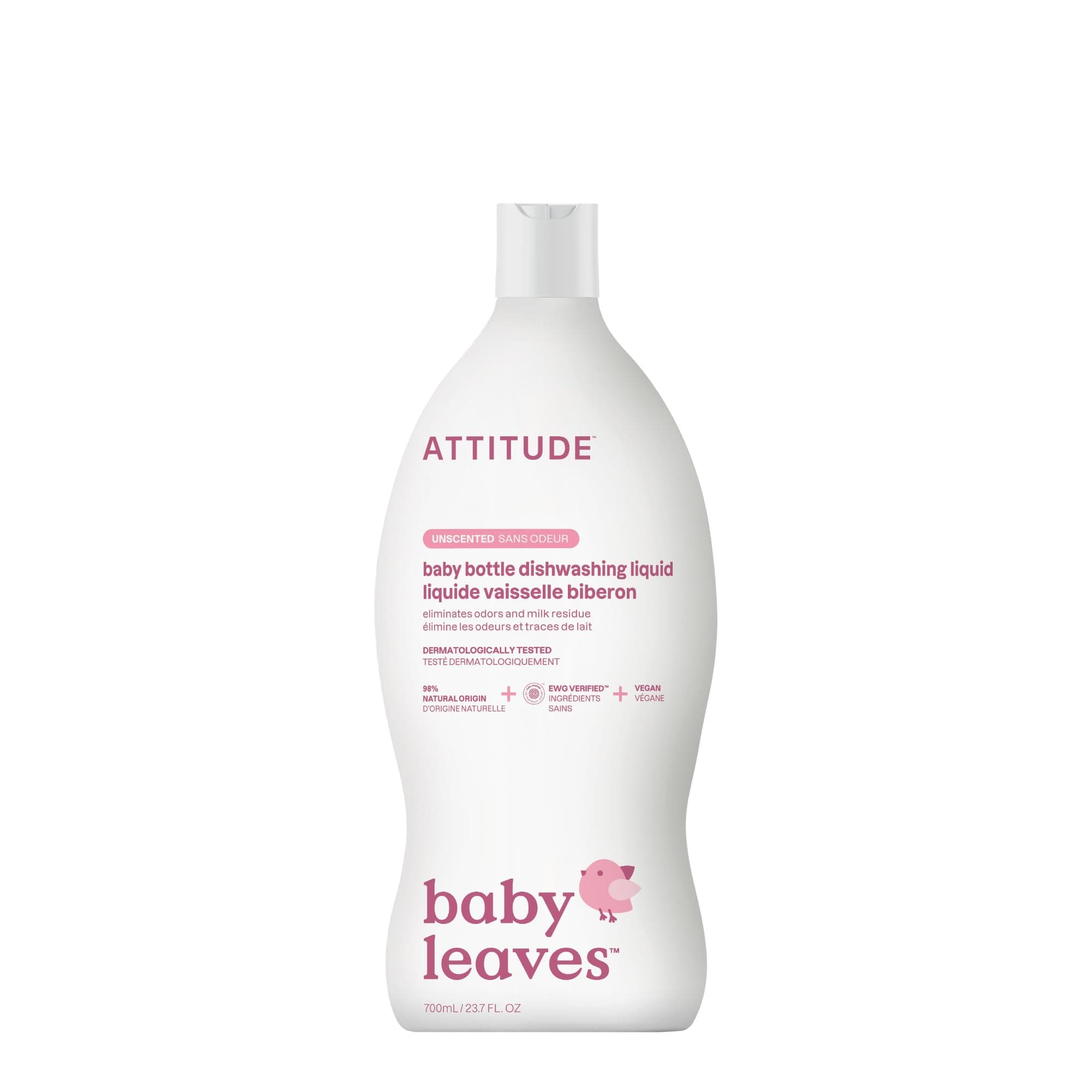 ATTITUDE Baby Bottle & Dish Soap, EWG VERIFIED®, Fragrance Free, 33.8 oz