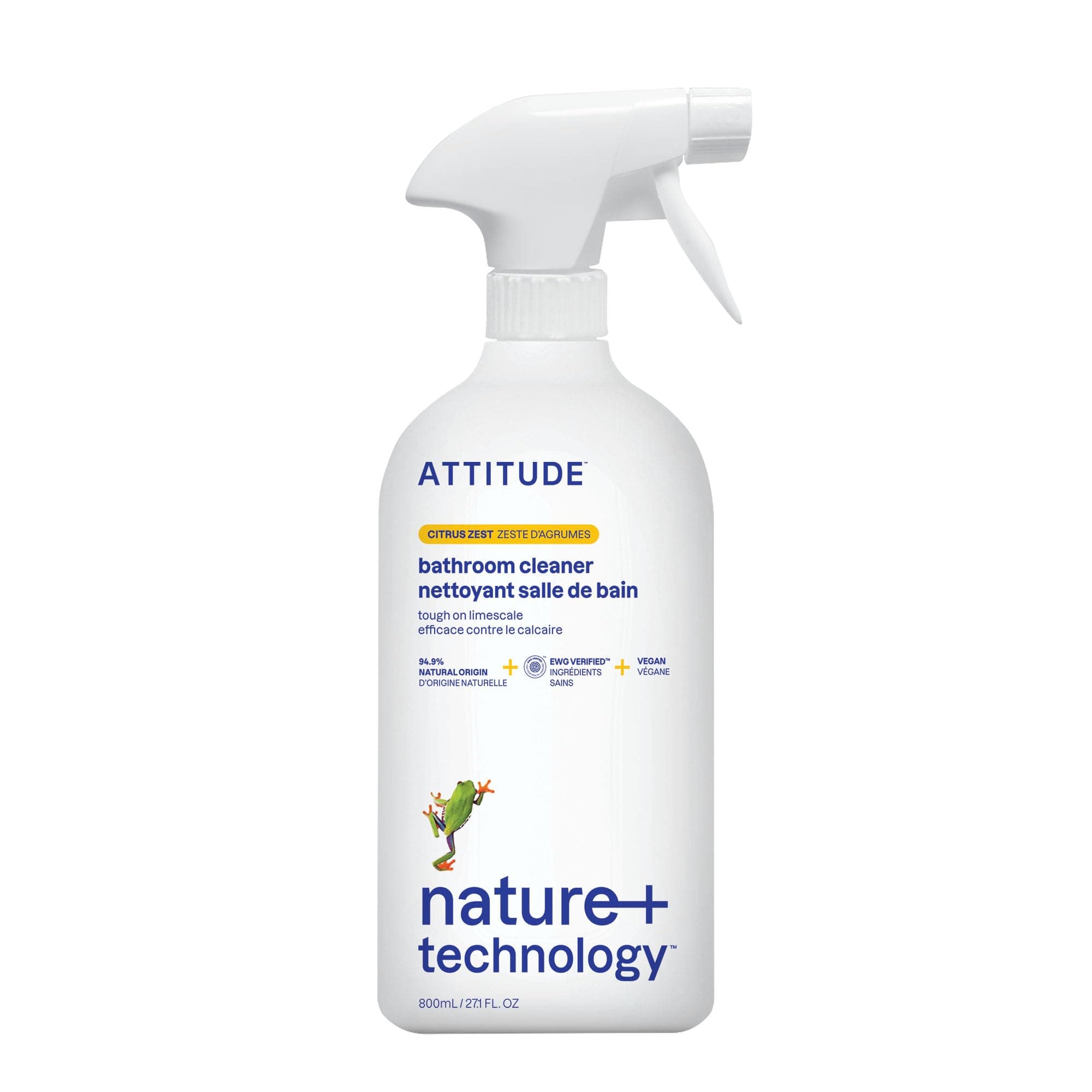 ATTITUDE Bathroom Cleaner Spray, Citrus Zest, 27.1 oz