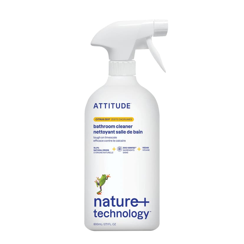 ATTITUDE Bathroom Cleaner Spray, Citrus Zest, 27.1 oz