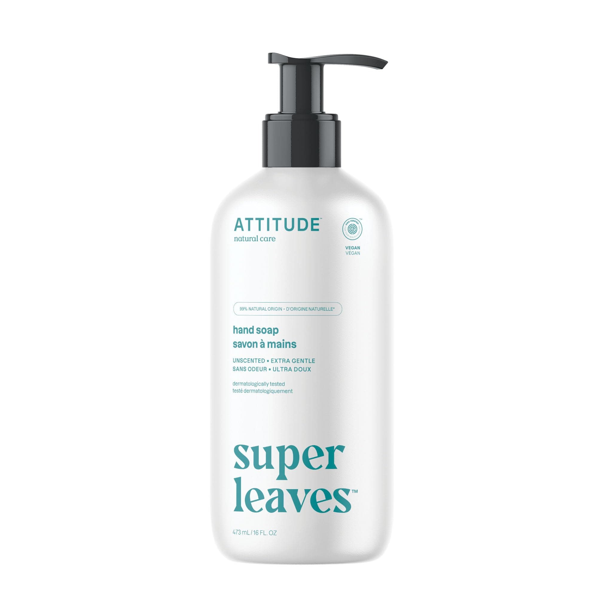 ATTITUDE Liquid Hand Soap, Unscented, 16 oz
