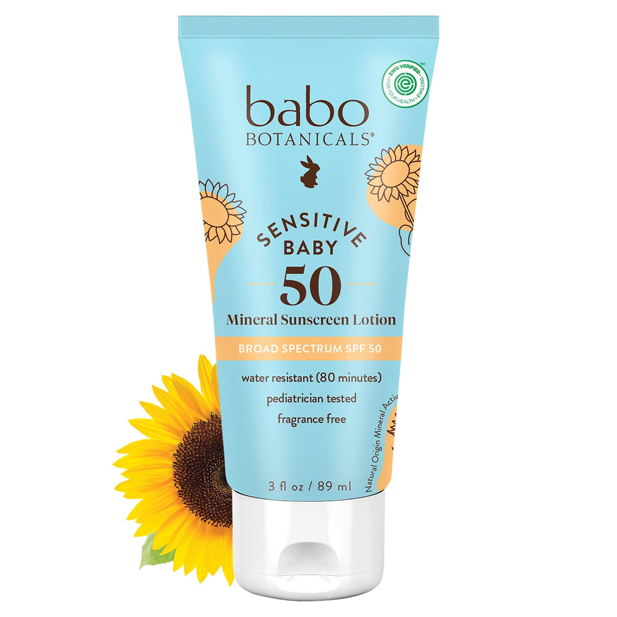 Babo Botanicals Sensitive Baby Mineral Sunscreen Lotion SPF 50