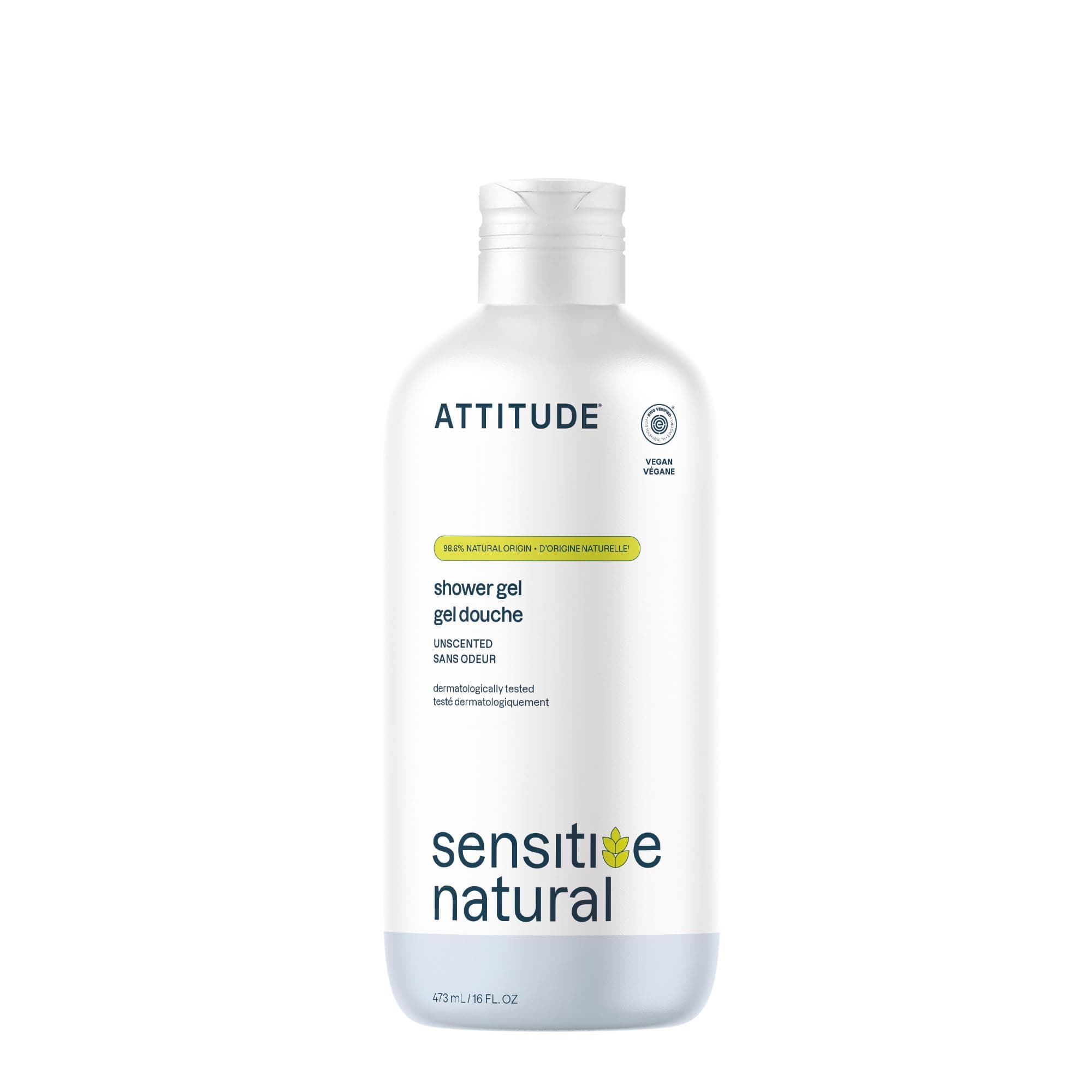 ATTITUDE Sensitive Skin Body Wash, Fragrance Free