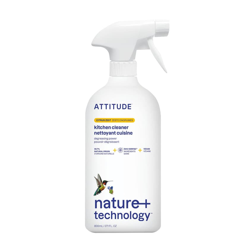 ATTITUDE Kitchen Degreaser Spray, EWG VERIFIED®, Citrus Zest, 27.1 oz