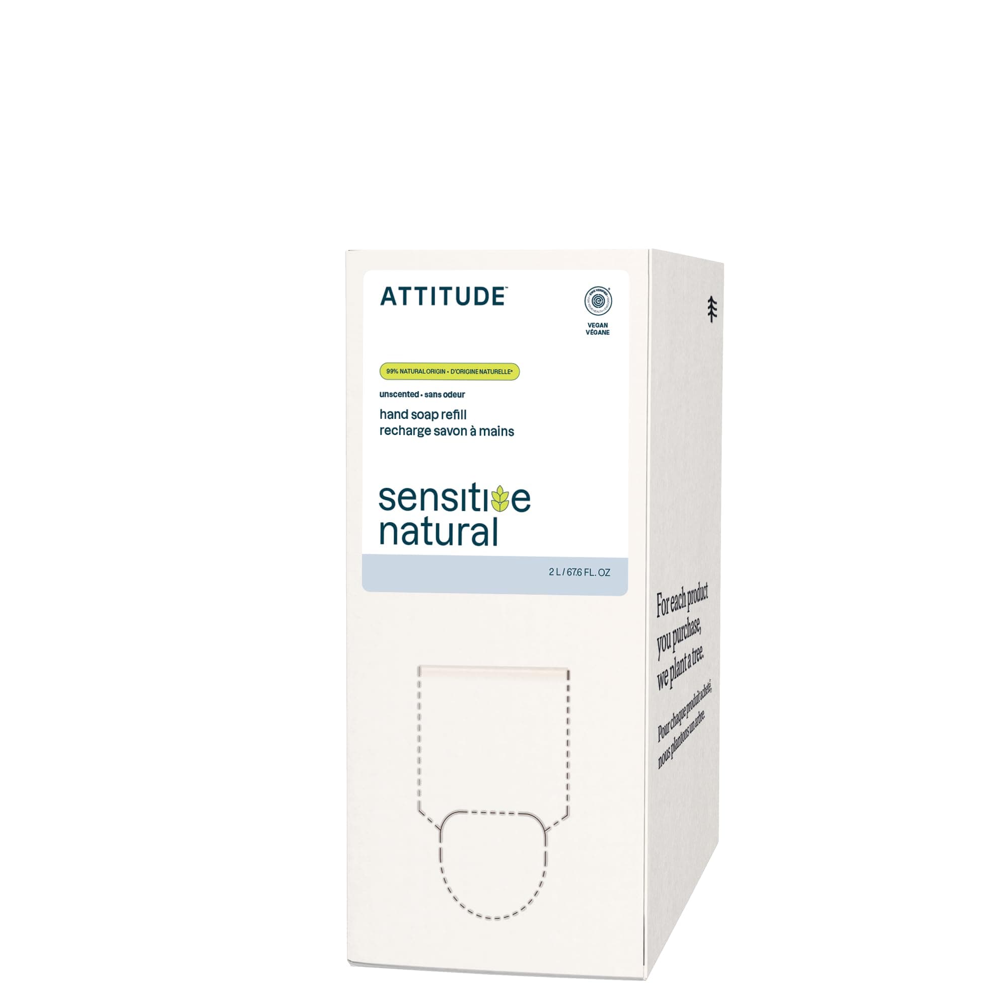 ATTITUDE Gentle Hand Soap for Sensitive Skin, Oat, Bulk Refill, 67.6 oz