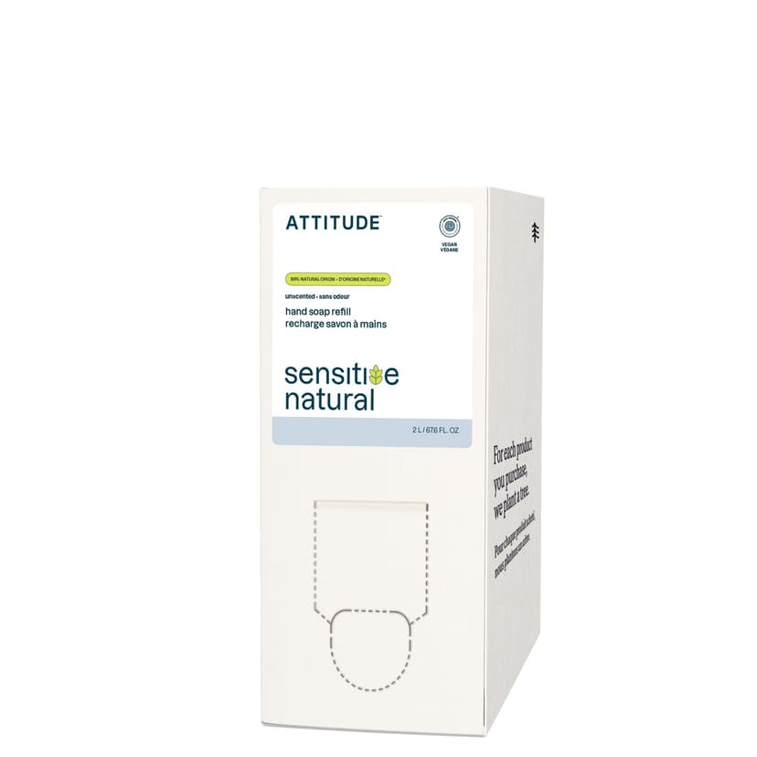 ATTITUDE Gentle Hand Soap for Sensitive Skin, Oat, Bulk Refill, 67.6 oz