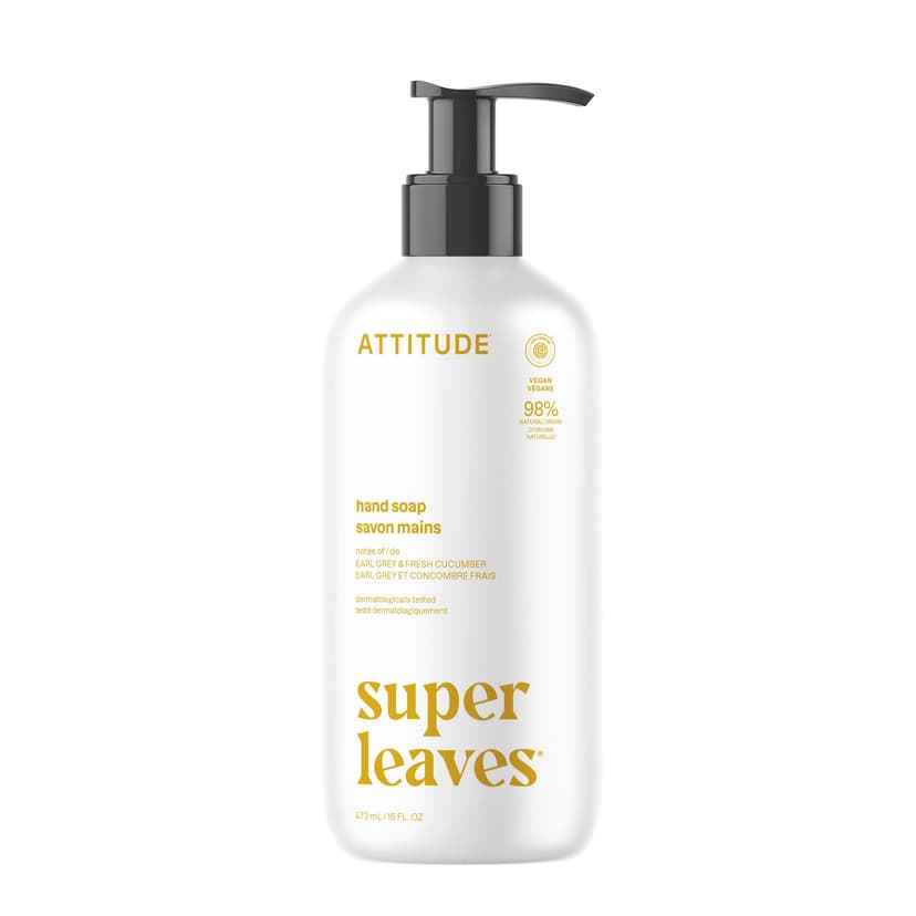 ATTITUDE Liquid Hand Soap, Earl Grey & Fresh Cucumber, 16 oz