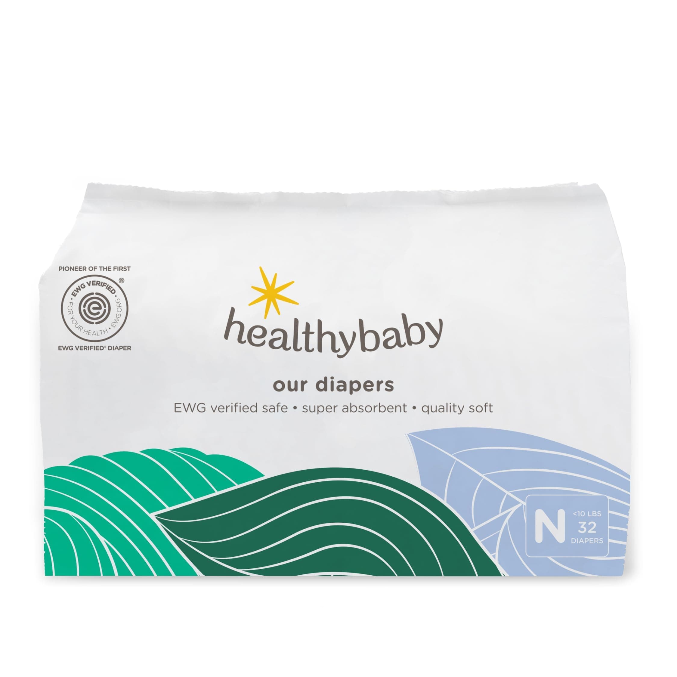 HealthyBaby Disposable Diapers, Newborn (under 10 lbs), 66 count