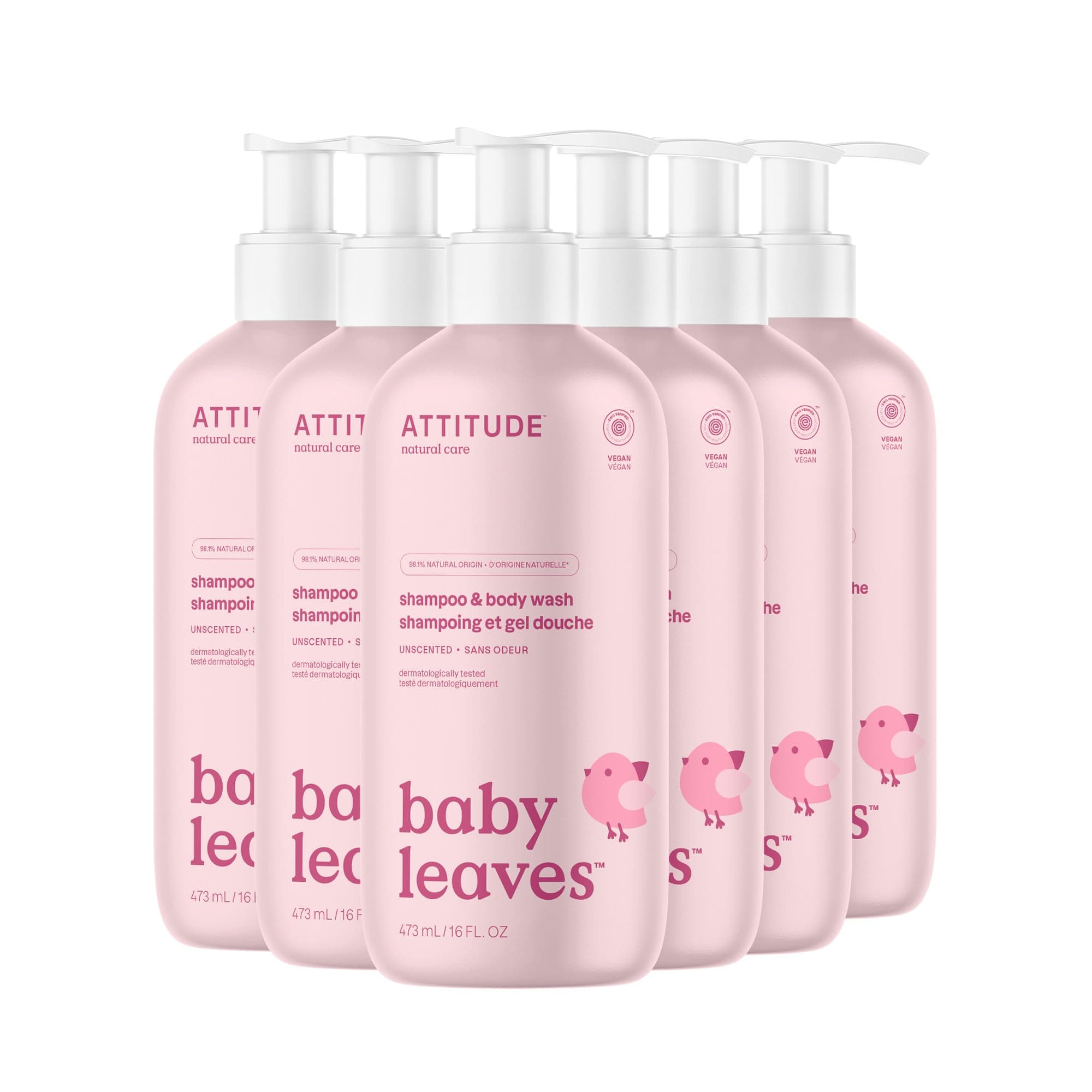 ATTITUDE Baby 2-in-1 Shampoo & Body Wash, Unscented