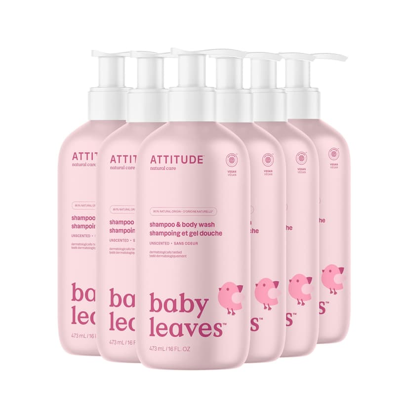 ATTITUDE Baby 2-in-1 Shampoo & Body Wash, Unscented
