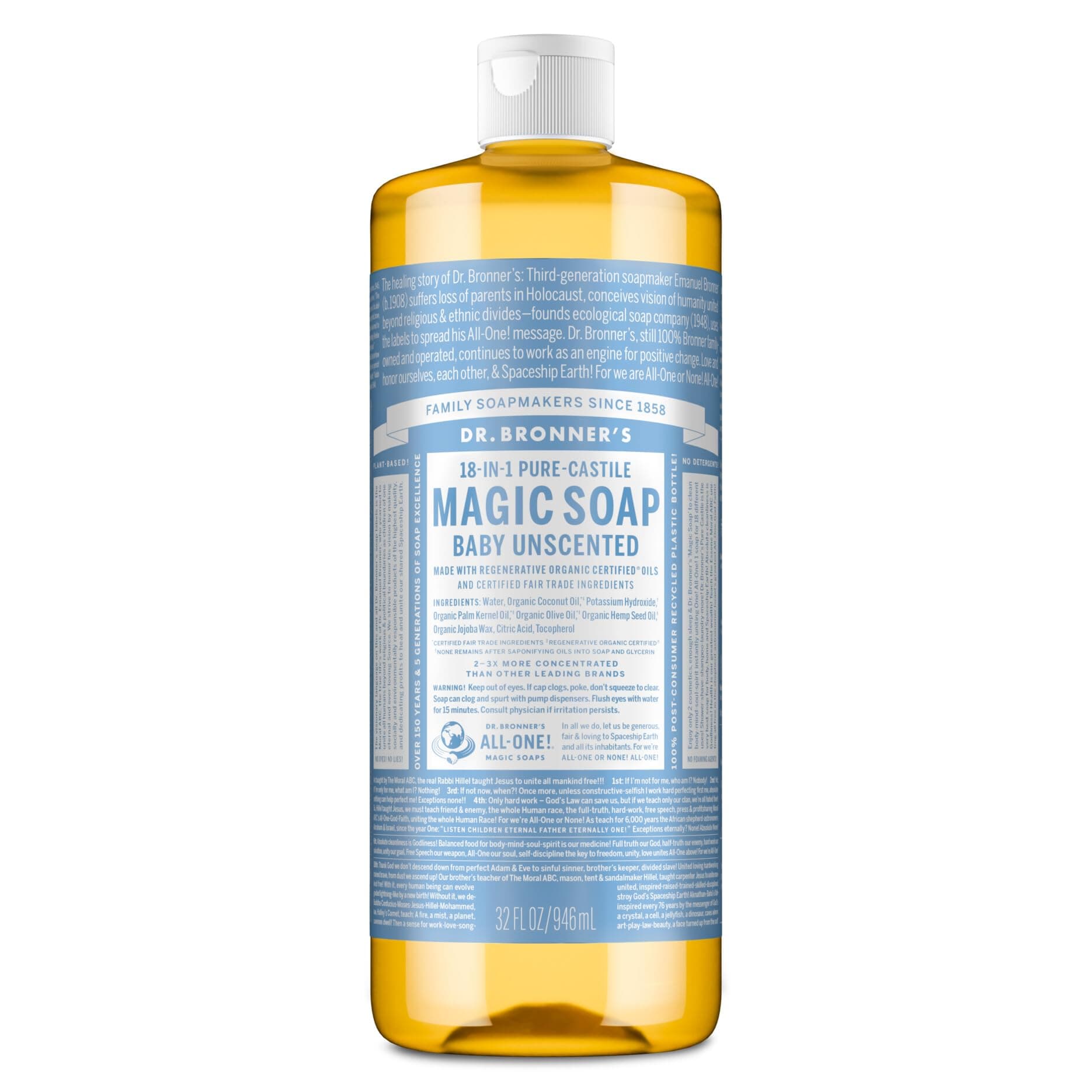 Dr. Bronner's Pure-Castile Liquid Soap, Baby Unscented