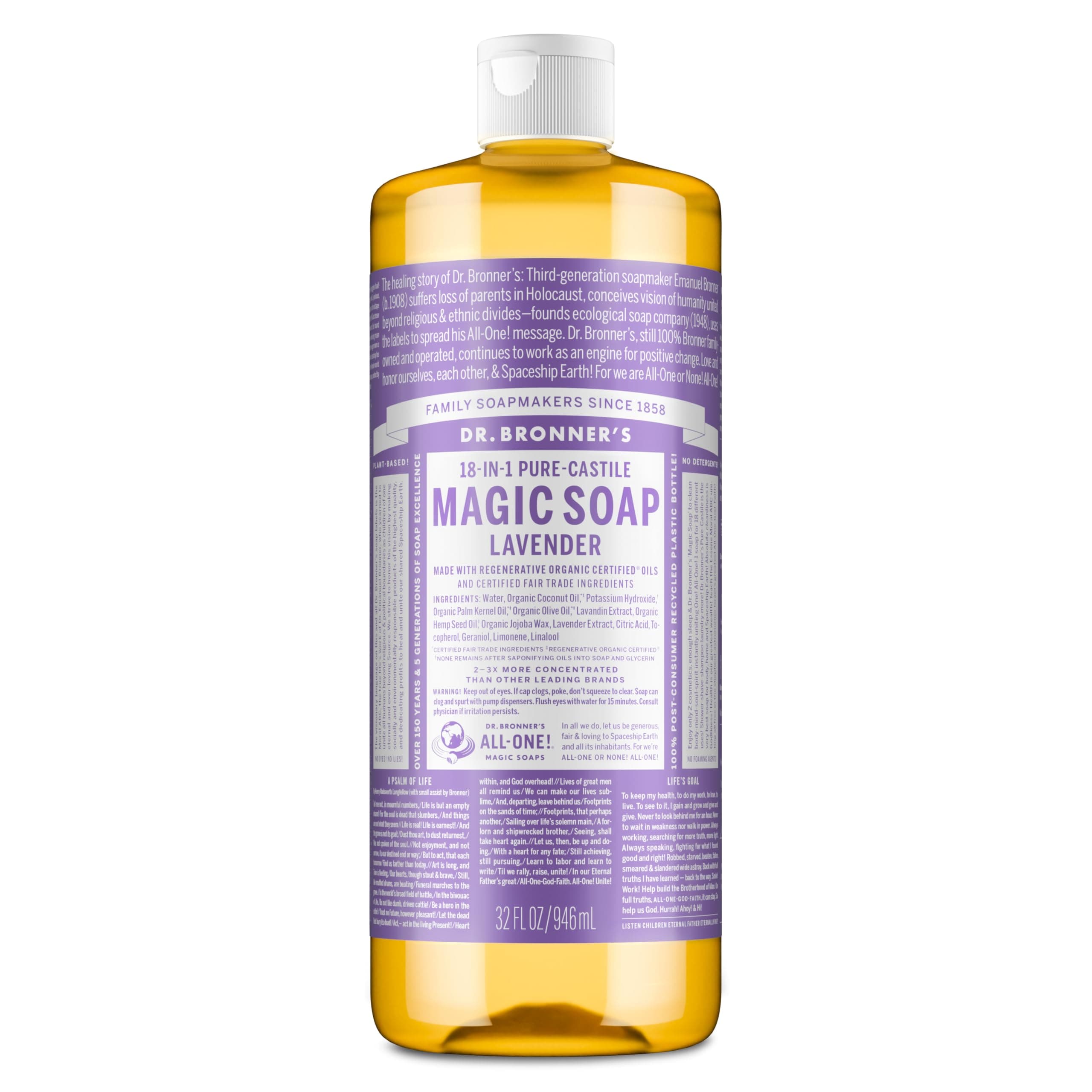 Dr. Bronner's Pure-Castile Liquid Soap, Lavender