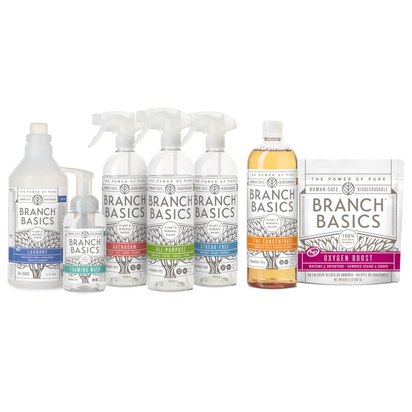 Branch Basics Premium Starter Kit (3 spray bottles + concentrate), Fragrance Free