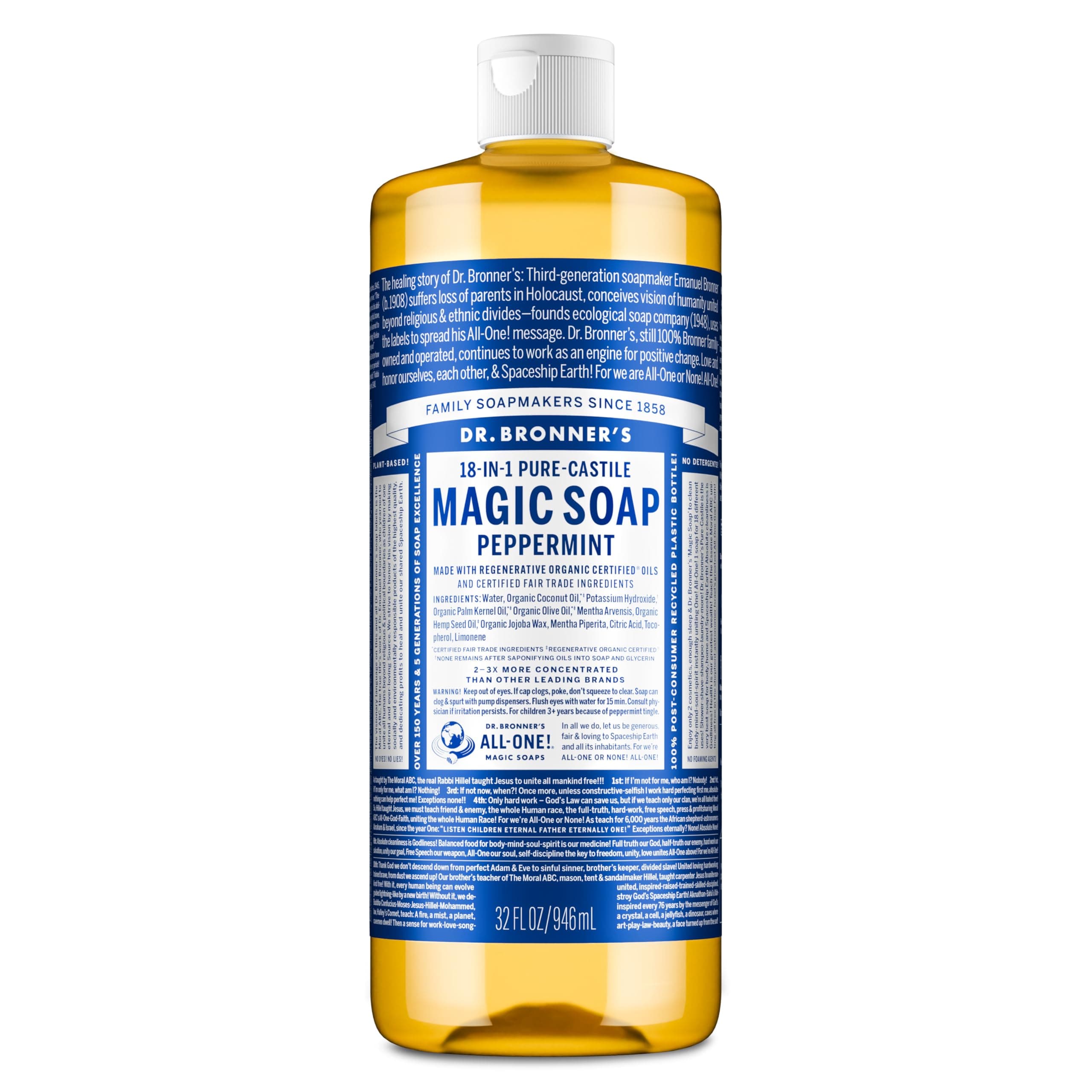 Dr. Bronner's Pure-Castile Liquid Soap, Peppermint