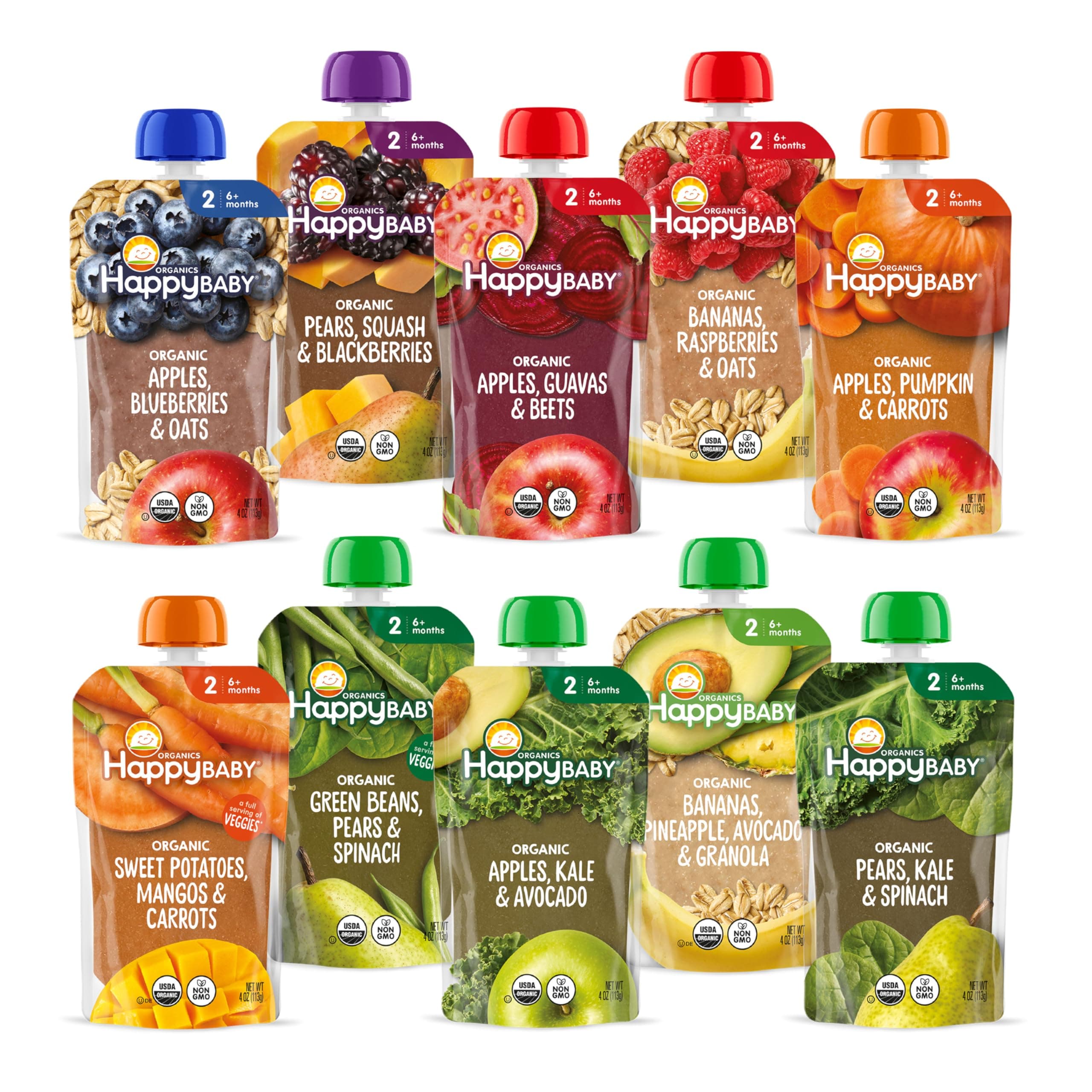 Happy Baby Organics Clearly Crafted Stage 2 Variety Pack