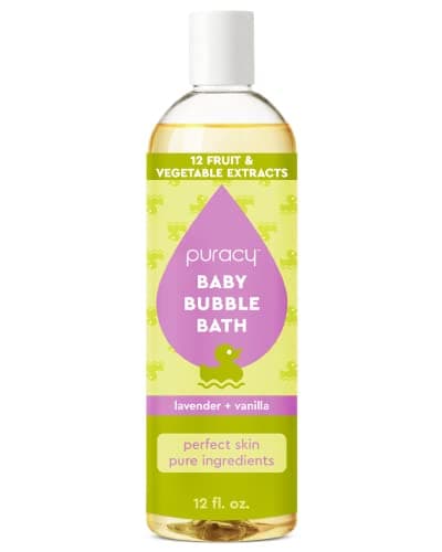 Puracy Bubble Bath for Children, Gently Scented with Real Lavender & Vanilla, 98.75% Natural Baby Bubble Bath, Tear-Free, 12 Fl Oz
