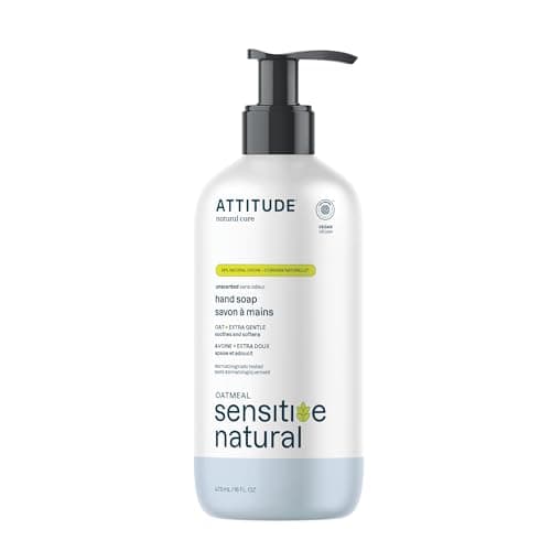 ATTITUDE Gentle Hand Soap for Sensitive Skin, Oat, Unscented (16 oz)