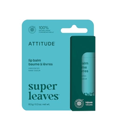 ATTITUDE Lip Balm for Sensitive Skin with Oat, EWG Verified, Unscented, 0.3 Oz