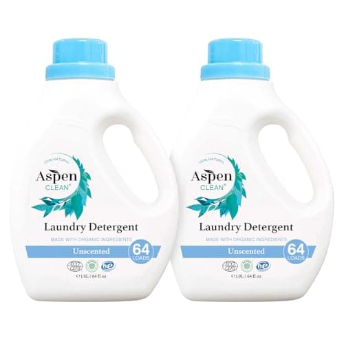 AspenClean Liquid Laundry Detergent Unscented 2 Pack EWG Verified