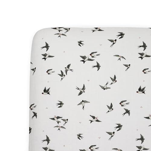 Little Unicorn Organic Muslin Crib Sheet Swallows OEKO-TEX Standard 100 GOTS Certified