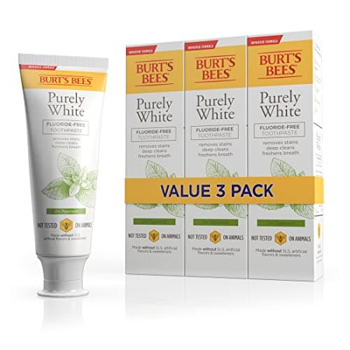 Burt's Bees Purely White Fluoride-Free Toothpaste Zen Peppermint 3-Pack