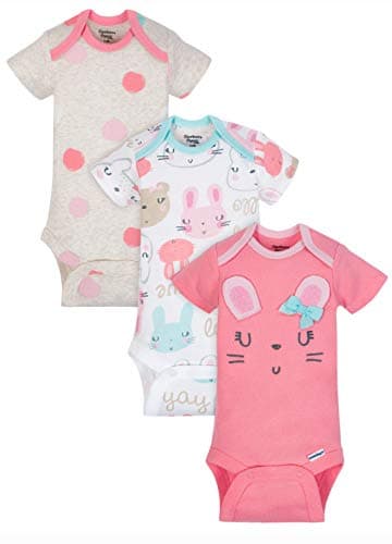 Gerber Organic Cotton Baby Girls Onesies 3-Pack 0-3 Months OEKO-TEX Standard 100 Certified