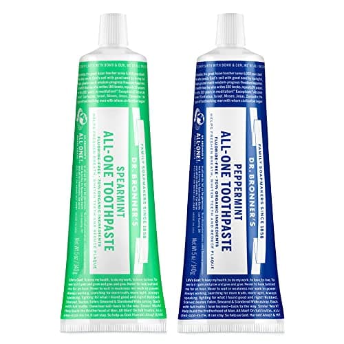 Dr. Bronner's All-One Toothpaste Peppermint Spearmint 2-Pack