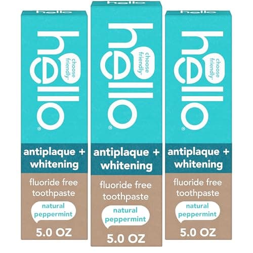 Hello Antiplaque and Whitening Fluoride Free Toothpaste 3-Pack