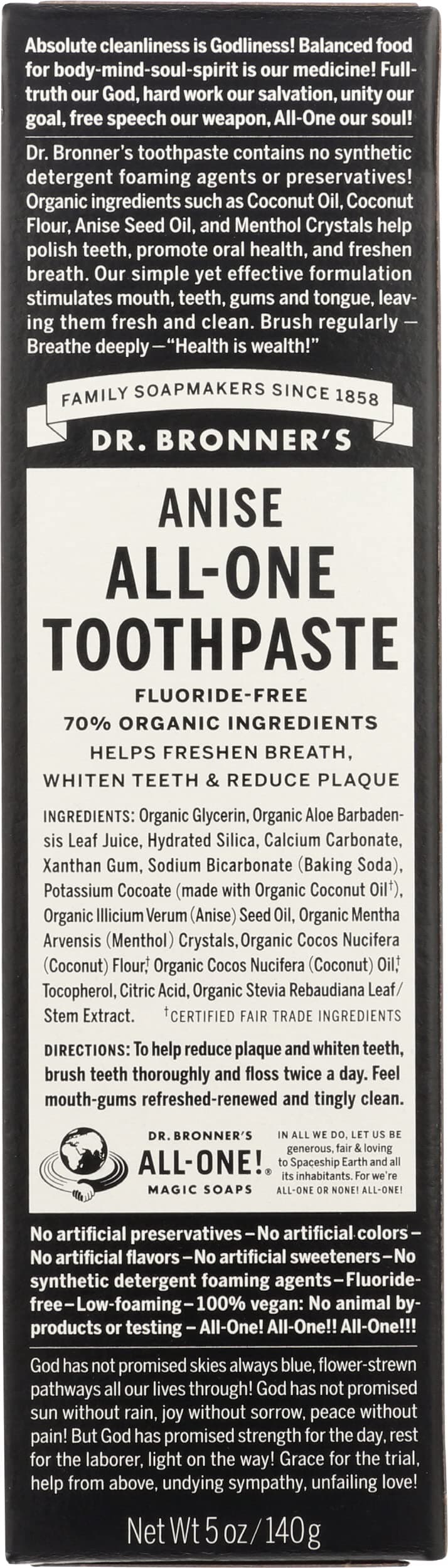 Dr. Bronner's All-One Toothpaste Anise