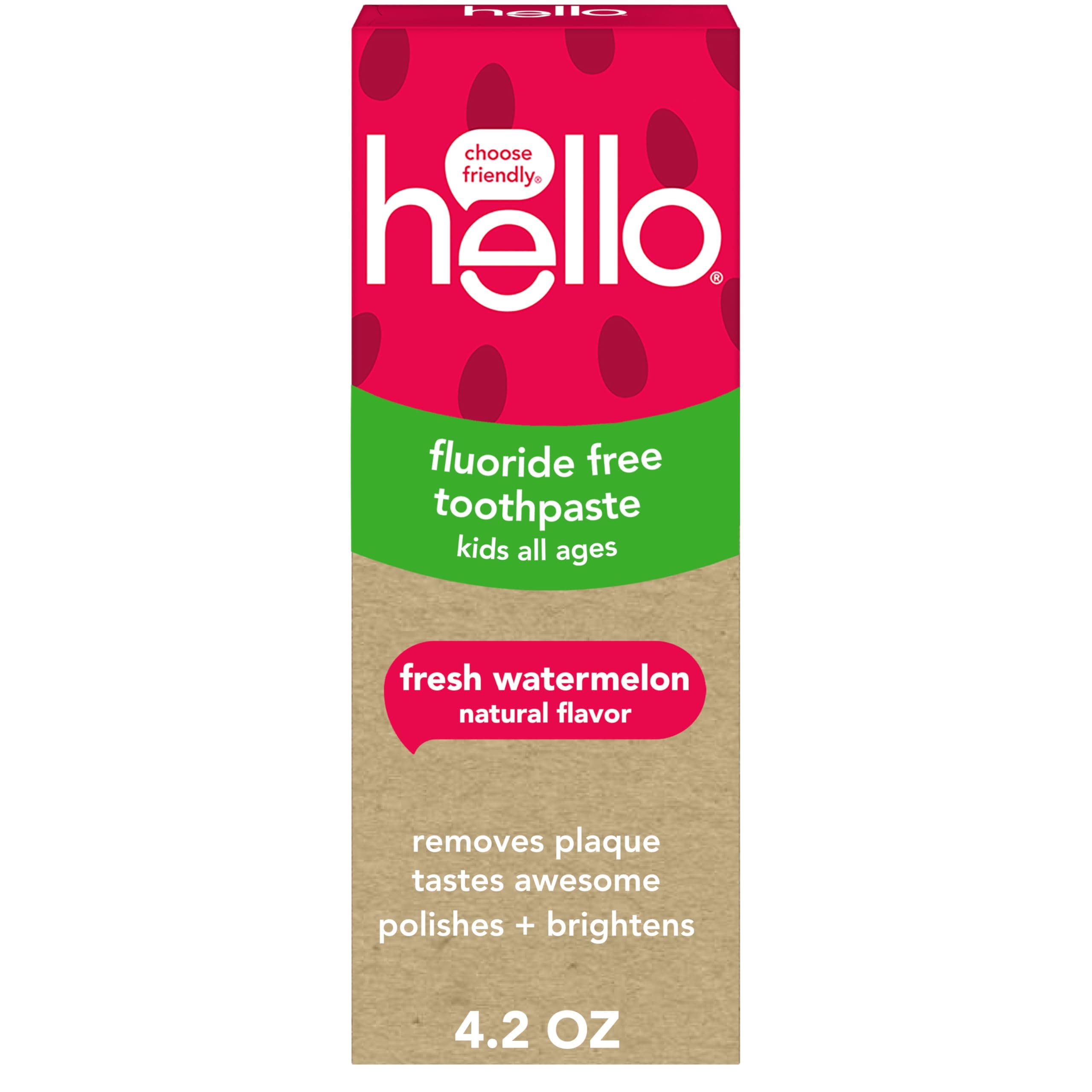 Hello Kids Fluoride Free Toothpaste Natural Watermelon